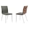 Armen Living Crystal Dining Chair in Brushed Stainless Steel finish with Gray Faux Leather and Walnut Back, PK2 LCCRCHGRPU - alternate 1